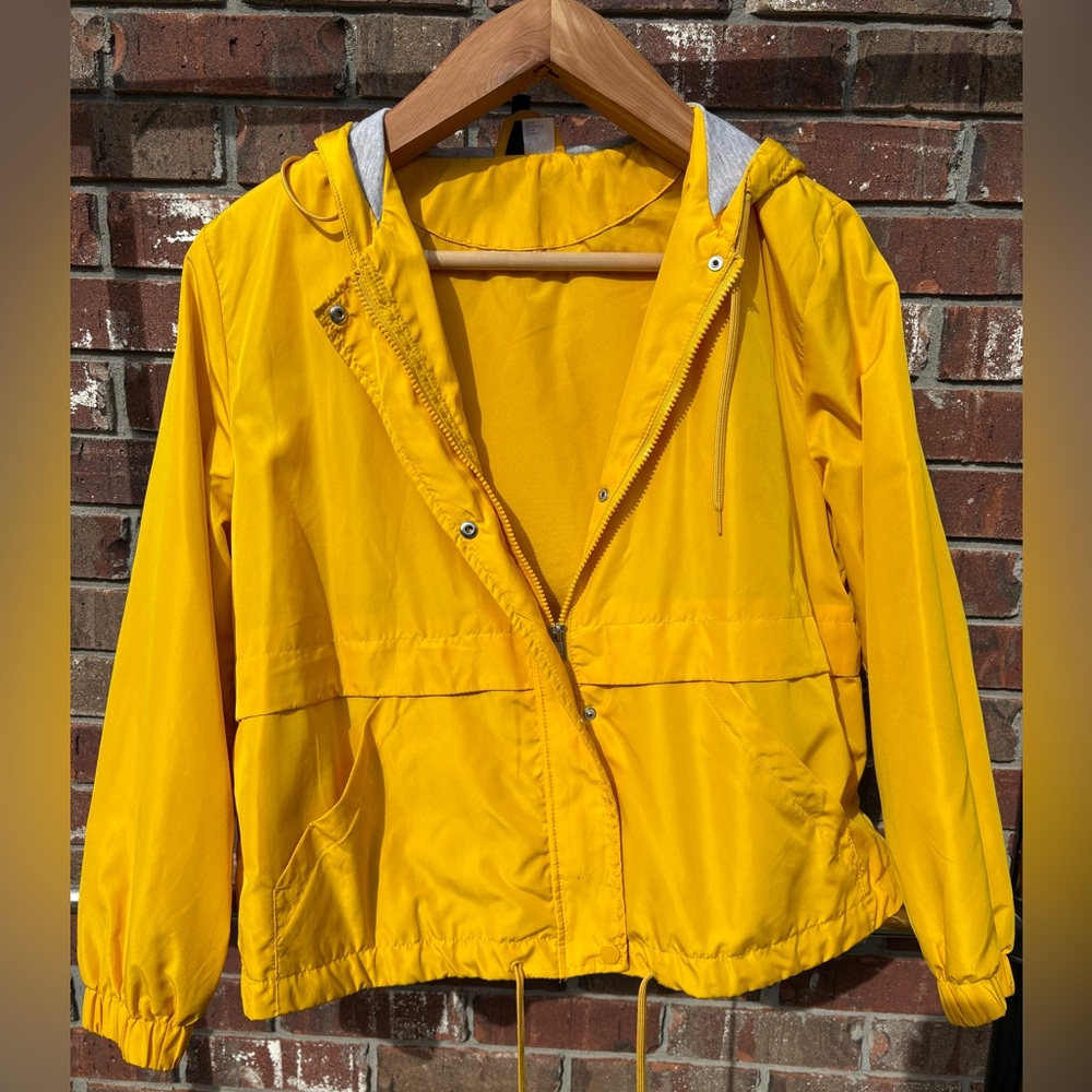 Yellow Fashion Raincoat Windbreaker